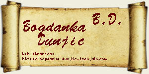 Bogdanka Dunjić vizit kartica